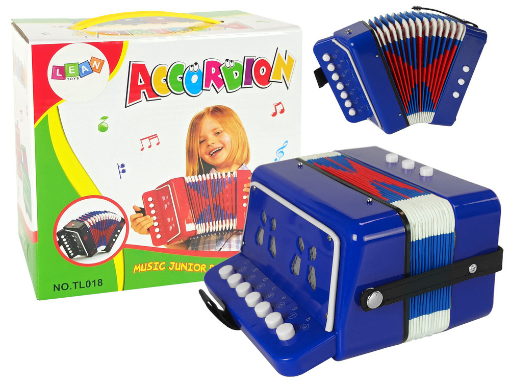 Kék játék harmonika kis zenészeknek, 17 cm
