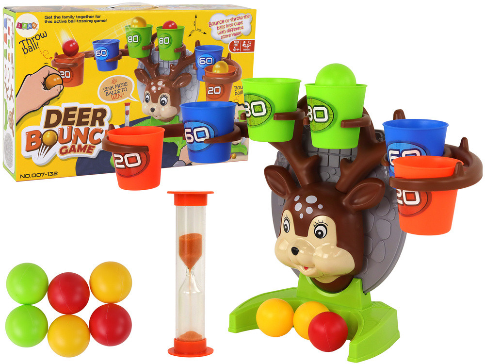 Szarvasos labdás célbadobó játék homokórával