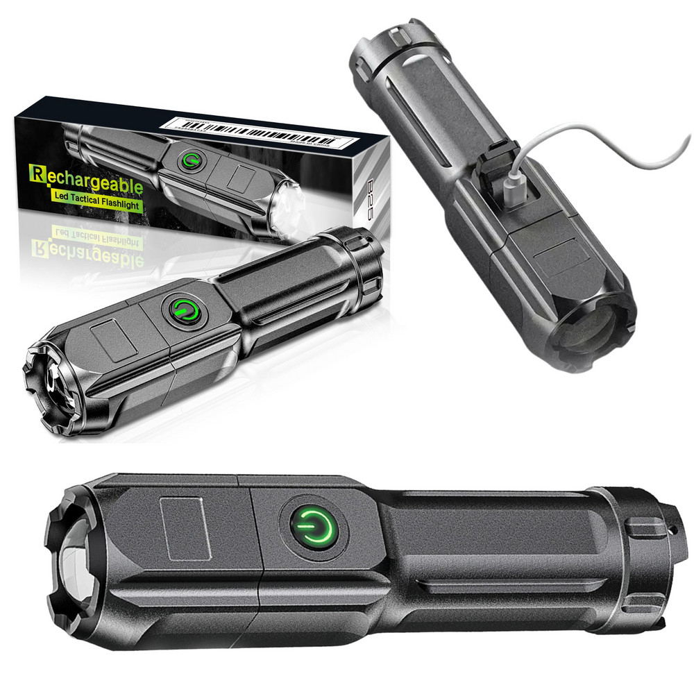 USB-ről tölthető LED zseblámpa, 300 lm, 3 üzemmód