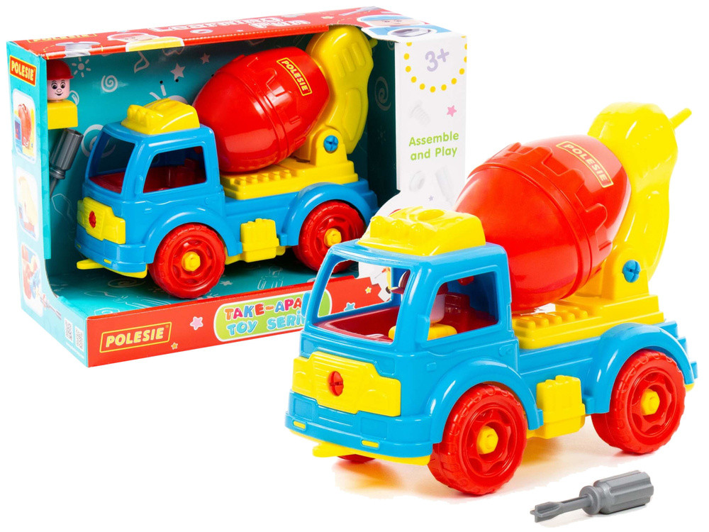 Szerelhető játék betonkeverő figurával, 29 részes, 84804