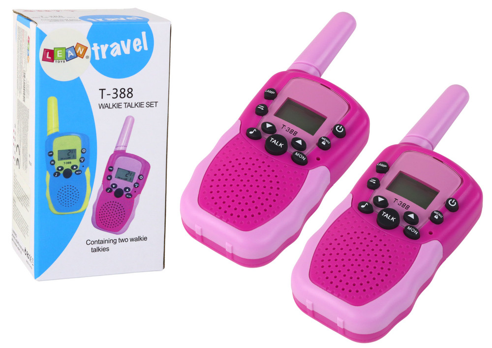 Rózsaszín gyerek walkie-talkie, akár 3 km hatótávval