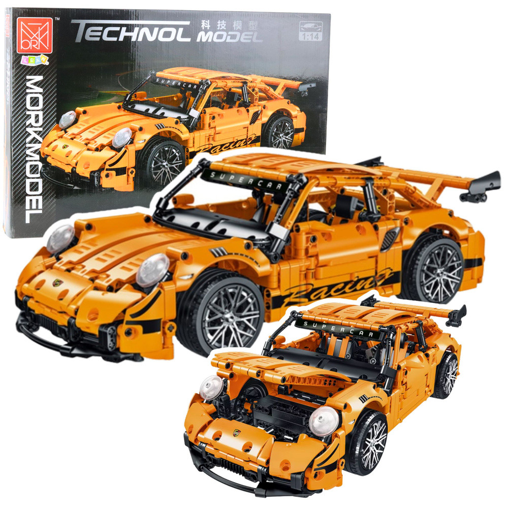 GT Racing sportautó építőkészlet – narancssárga, 1:14, 1268 darab