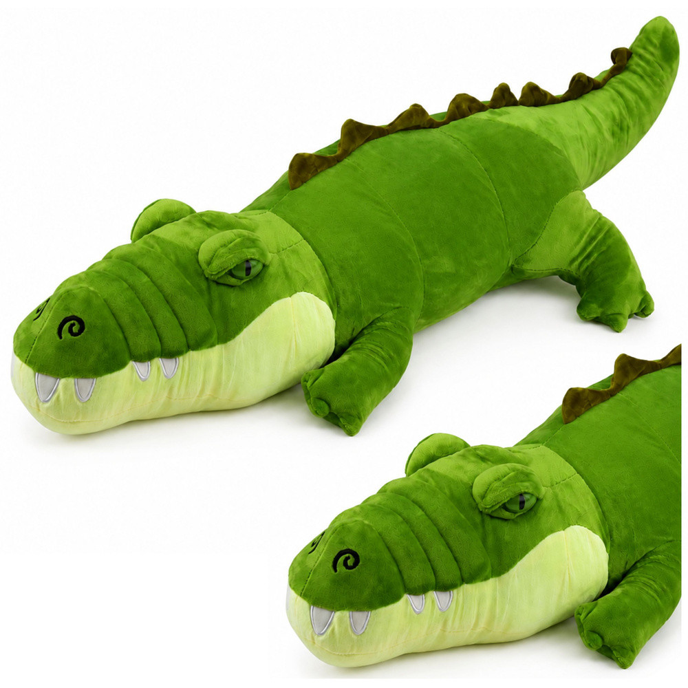Zöld élethű plüss krokodil, 70 cm
