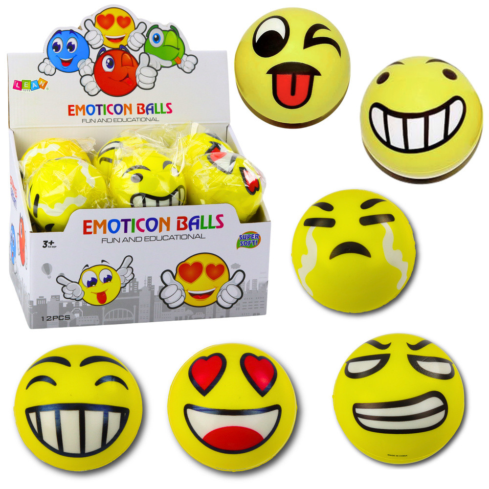 Sárga emoji hablabda, nyomkodható és pattogó, 10 cm