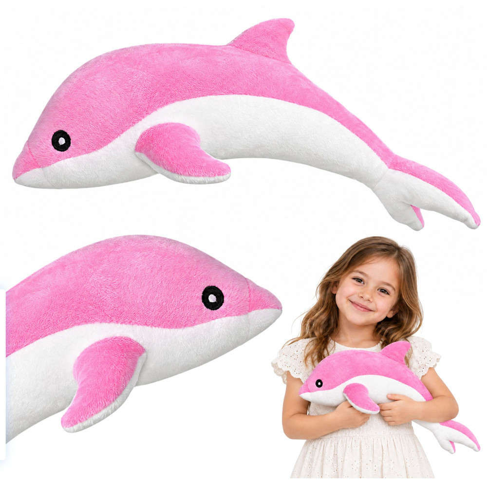 Rózsaszín plüssdelfin, 70 cm