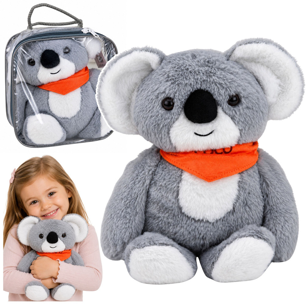 Nehezített koala plüssfigura hordozótáskával, szürke, 1,3 kg