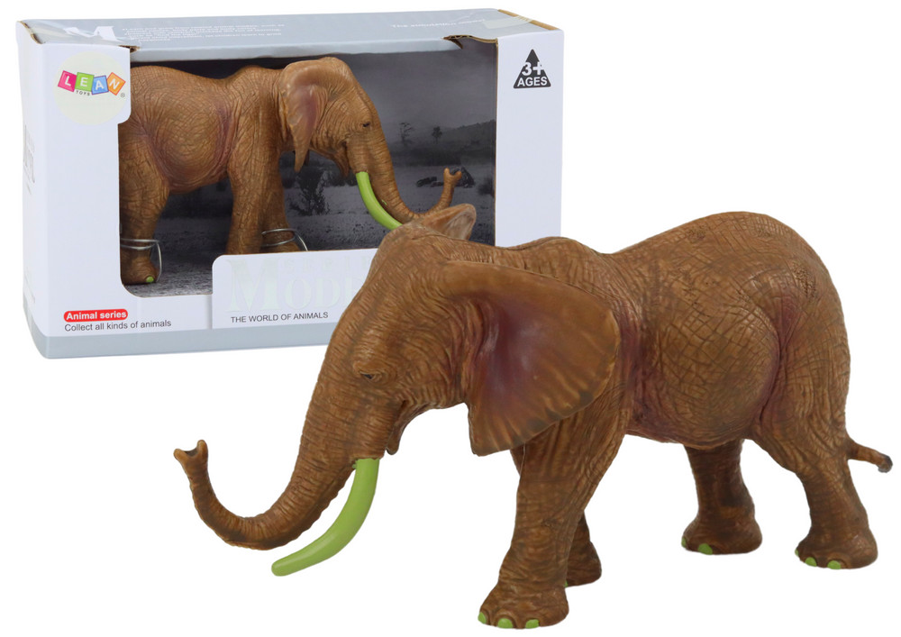 Barna afrikai elefántfigura, 18 cm