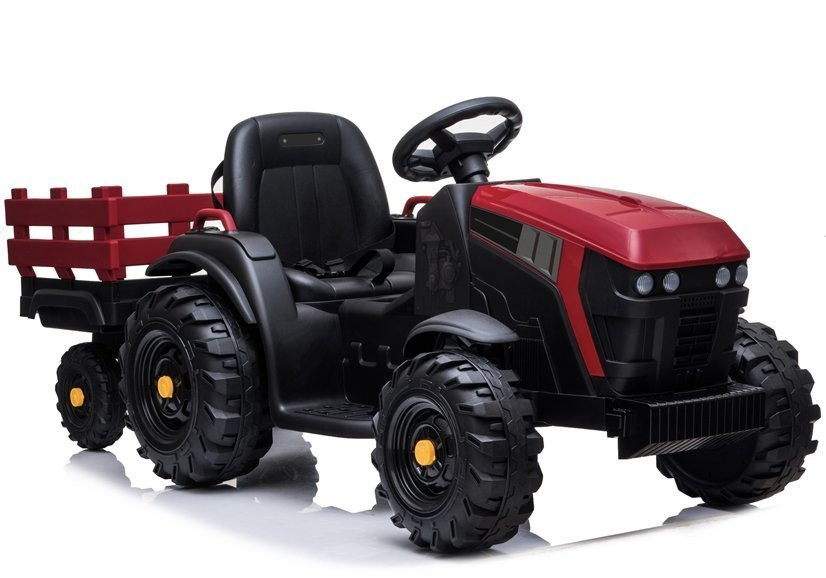 BDM0925 elektromos gyermektraktor pótkocsival – piros