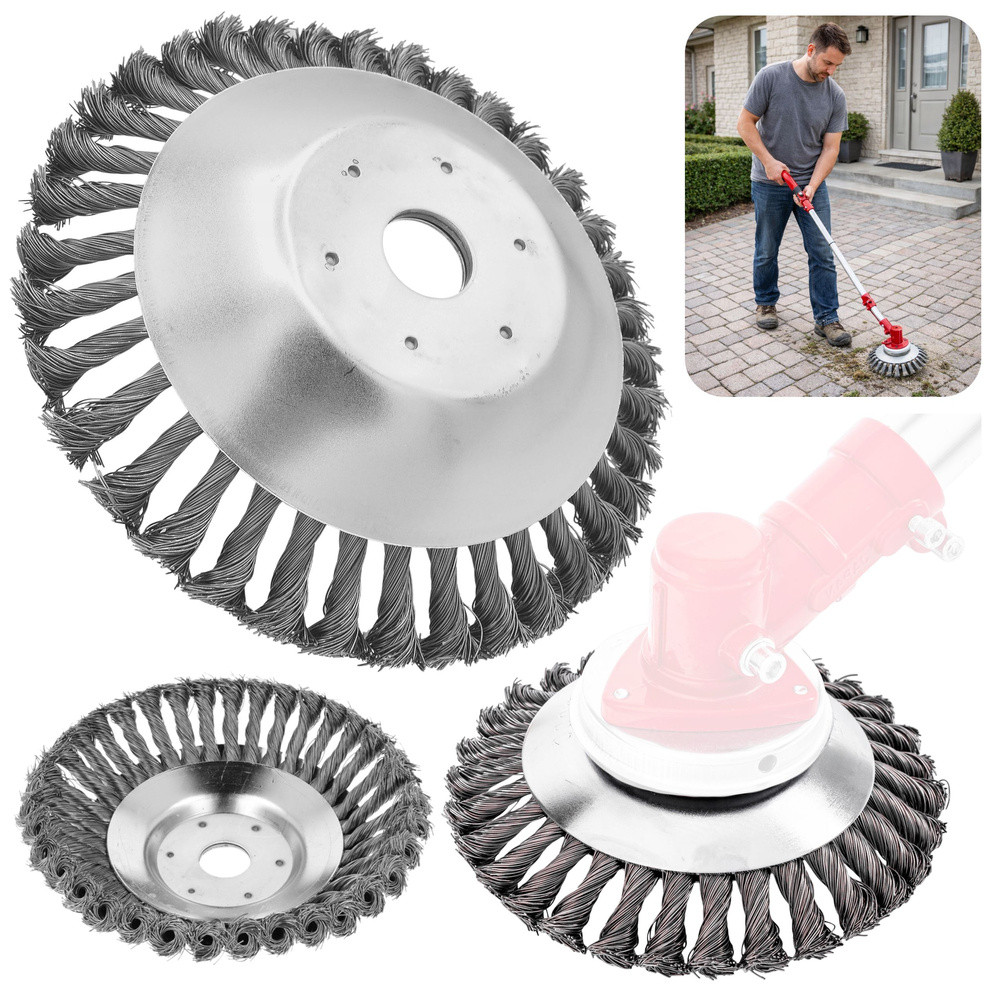 Fonott acéldrót tisztítótárcsa fűkaszához, 150 mm / 25,4 mm