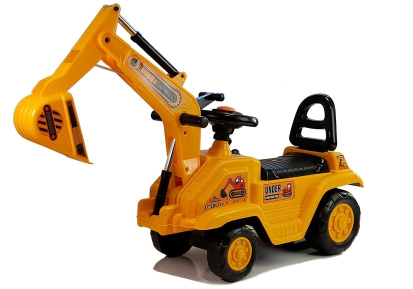 Ride-on Toy for Toddlers, Movable Excavator, Bucket, Arm, Potty, 2 in 1, Yellow
