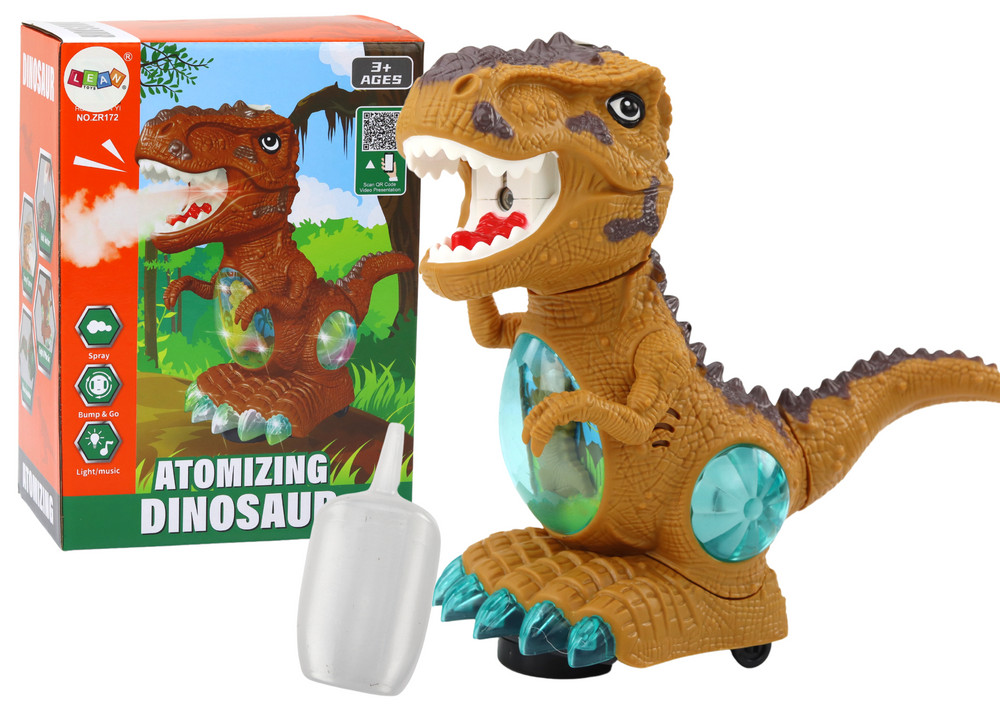 Táncoló dinoszaurusz akadályérzékelővel, fényekkel, sárga