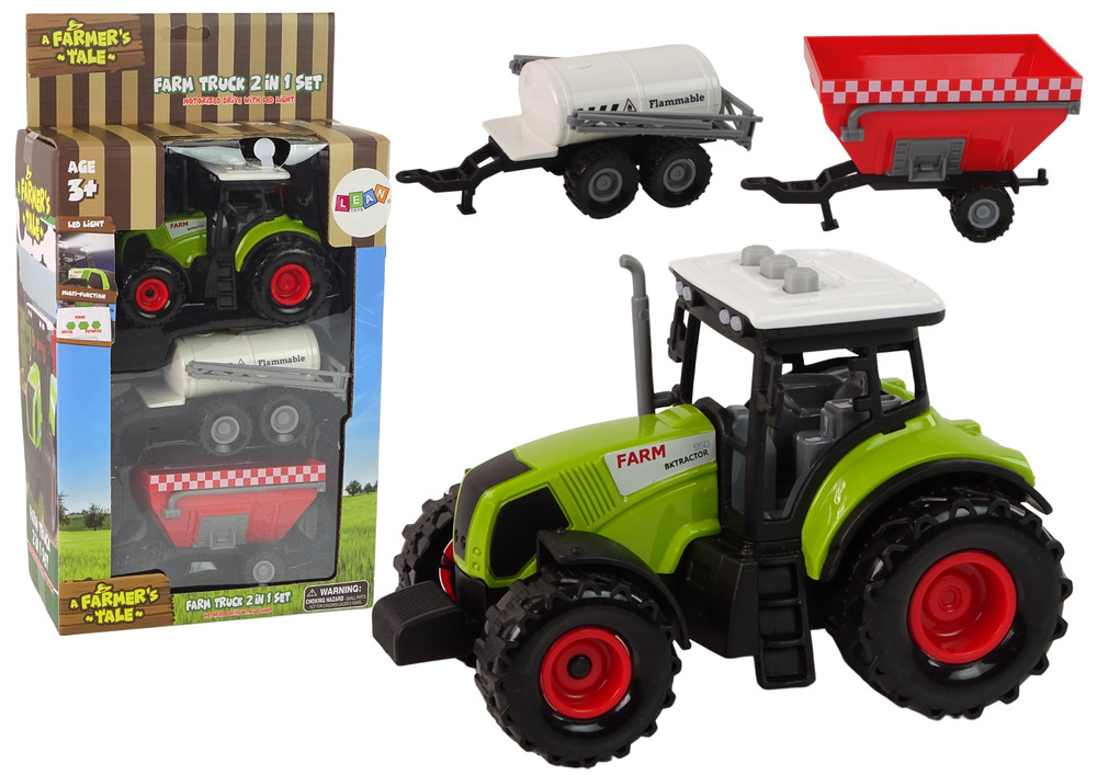 Traktor készlet 2 munkagéppel, fénnyel és hanggal