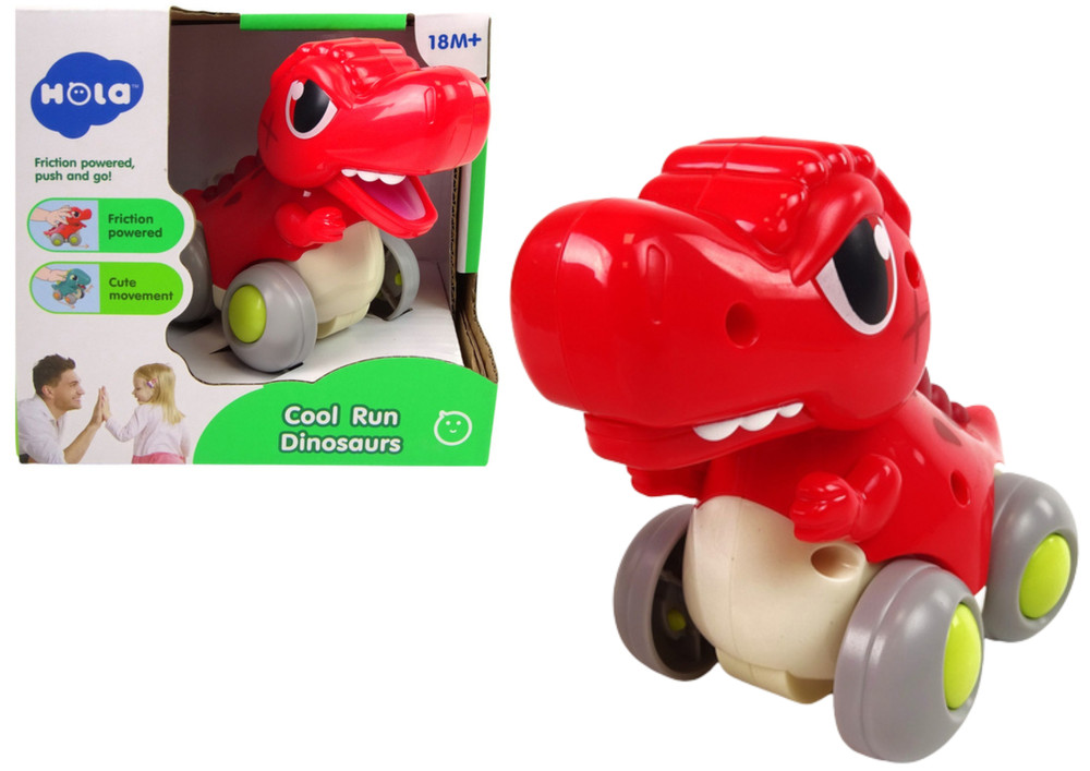 Kerekes piros T-Rex figura