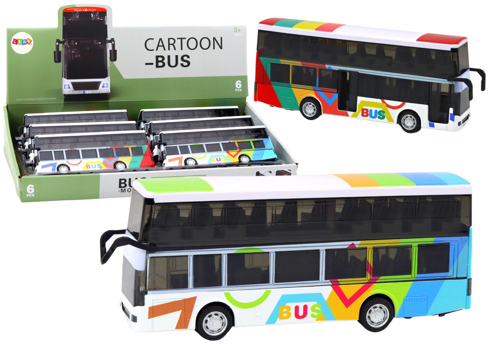 Fém emeletes busz meghajtással, fény- és hanghatásokkal