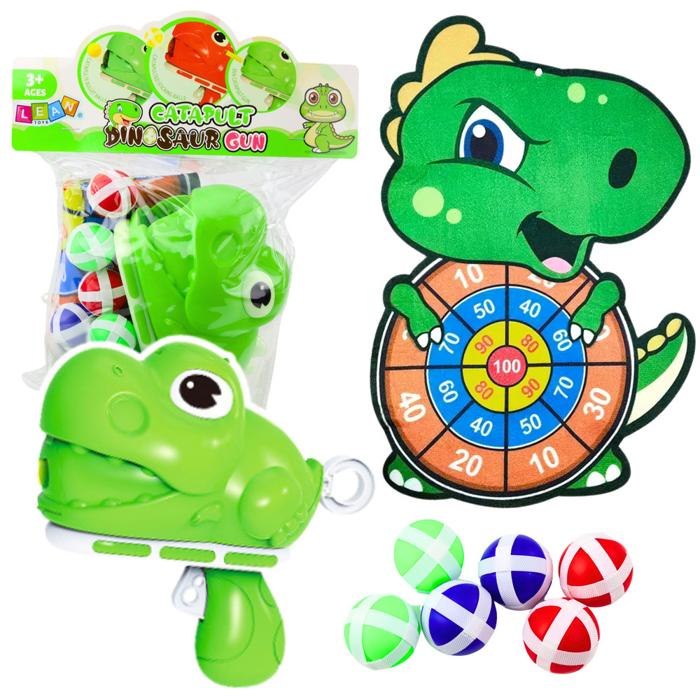 Skill Game Target Shooting Gun Velcro Balls Dinosaur