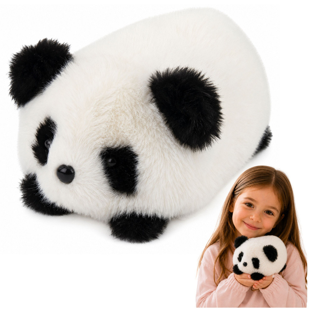 Fekete-fehér plüss panda, 16 cm