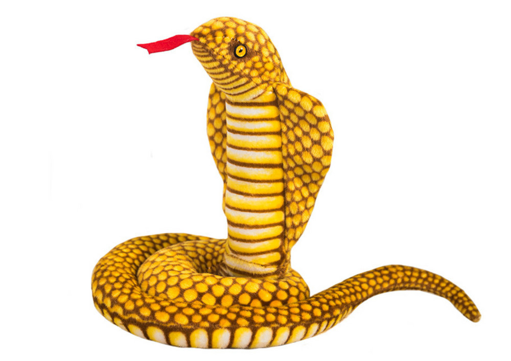 Sárga plüss királykobra, 100 cm