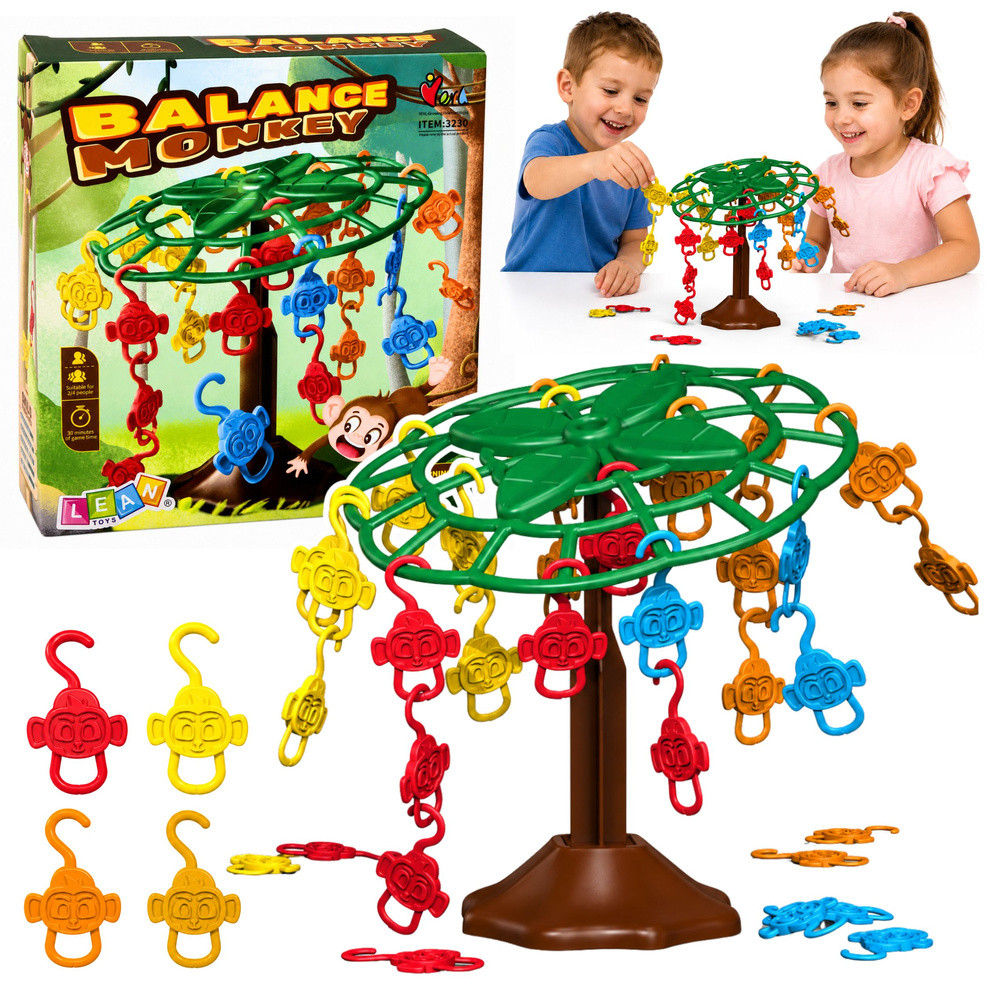 Egyensúlyozó majmok családi ügyességi játék – 40 figura