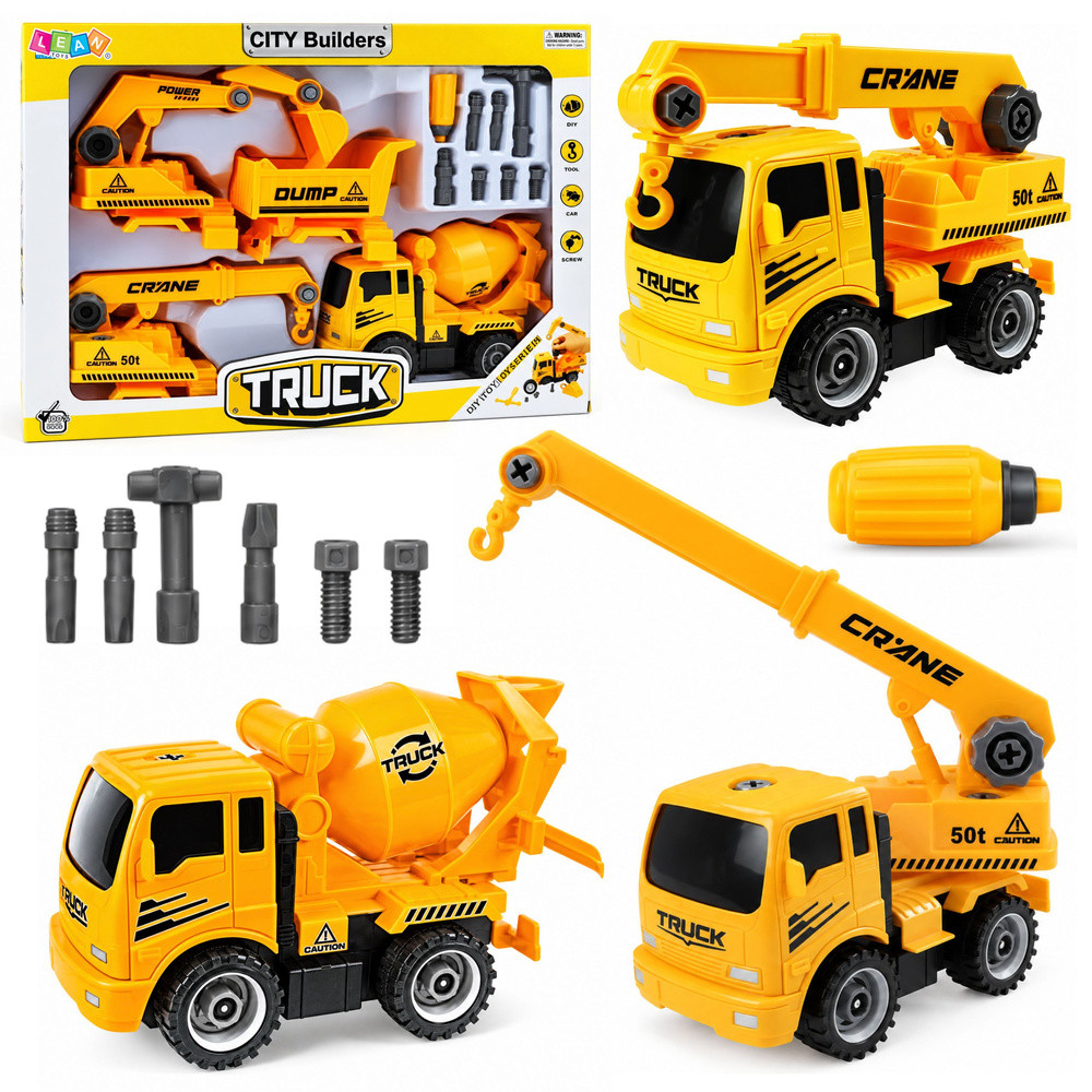 Set Of Vehicles For Unscrewing Concrete Mixer Tipper