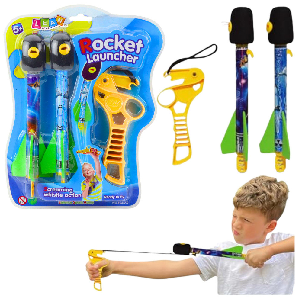 Slingshot Set with Rockets EVA Foam Sports Game Arcade Space