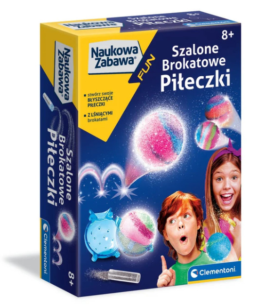 Scientific Fun Mini Lab: Crazy Glitter Balls Polish Language Clementoni 50702