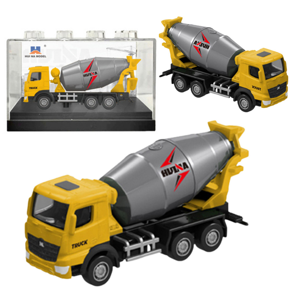 Huina fém betonkeverő gyűjtői modell, 1:80, sárga
