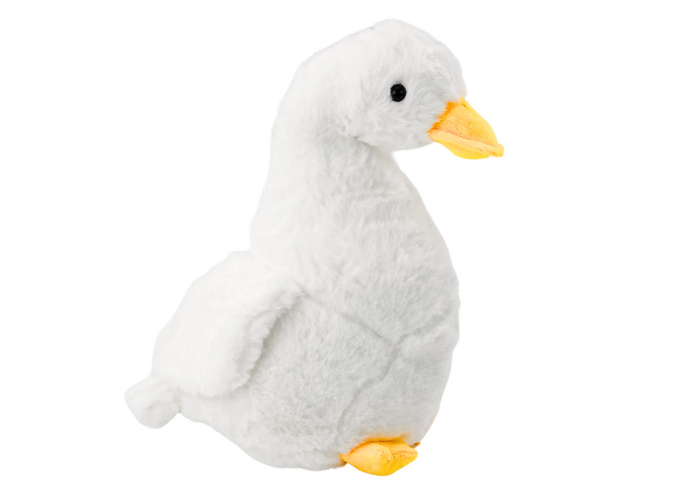 Fehér plüssliba sárga csőrrel, 40 cm