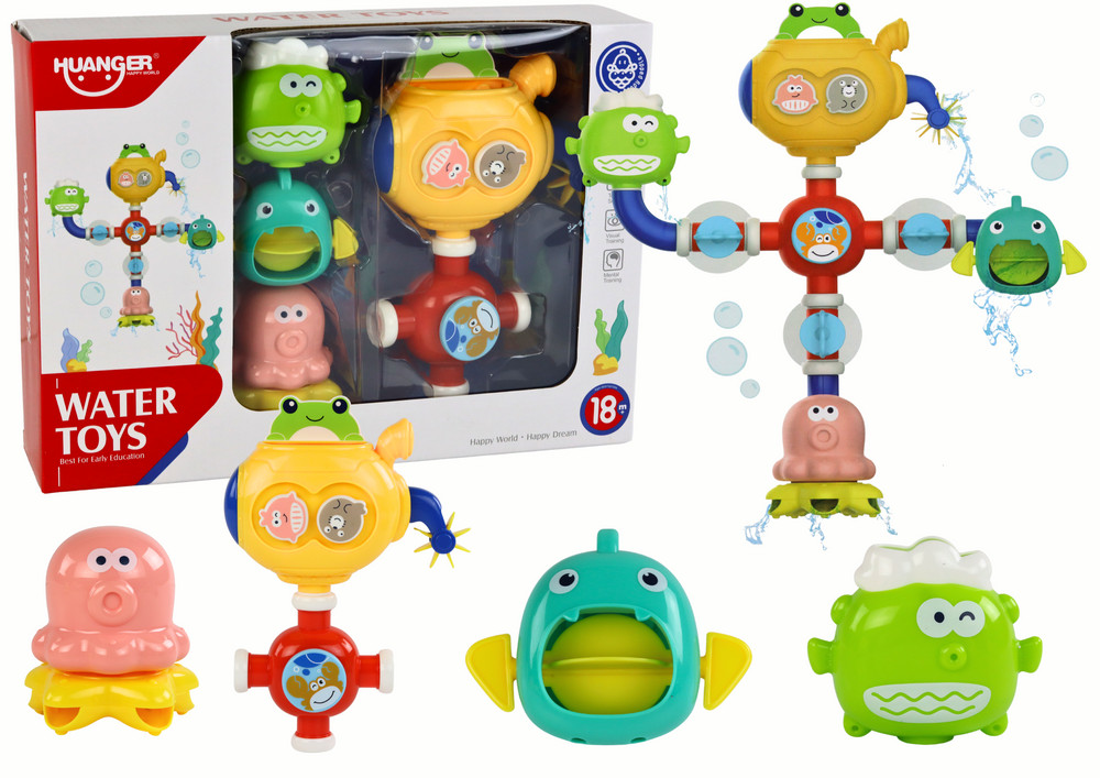 Tapadókorongos robot fürdőjáték vízöntögetéshez