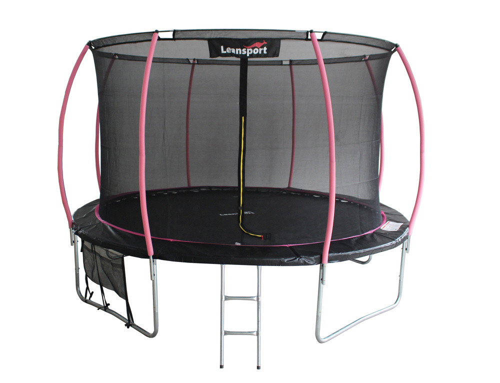 LEAN Sport Max kerti trambulin, 366 cm (12 FT) – fekete és rózsaszín