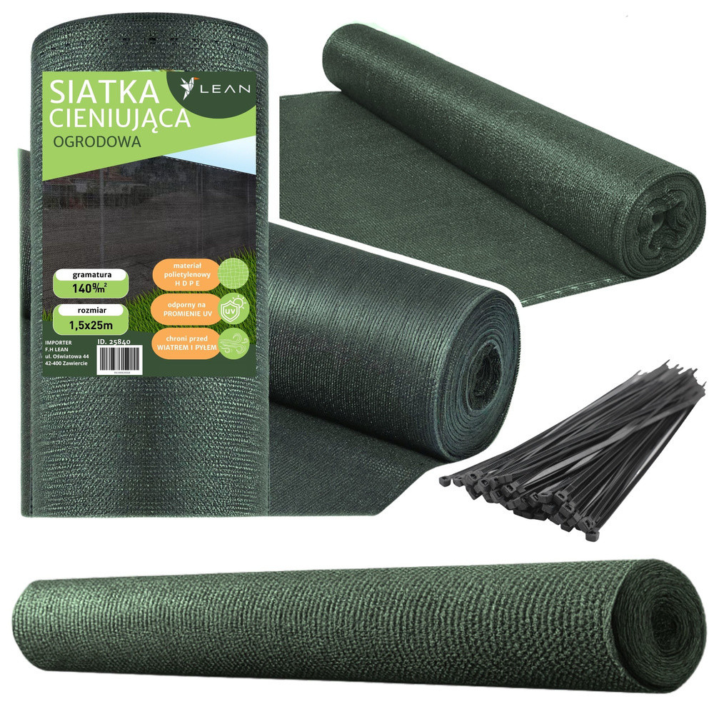 Árnyékoló és belátásgátló háló kerítésre, zöld, 1,5 × 25 m, 140 g/m²