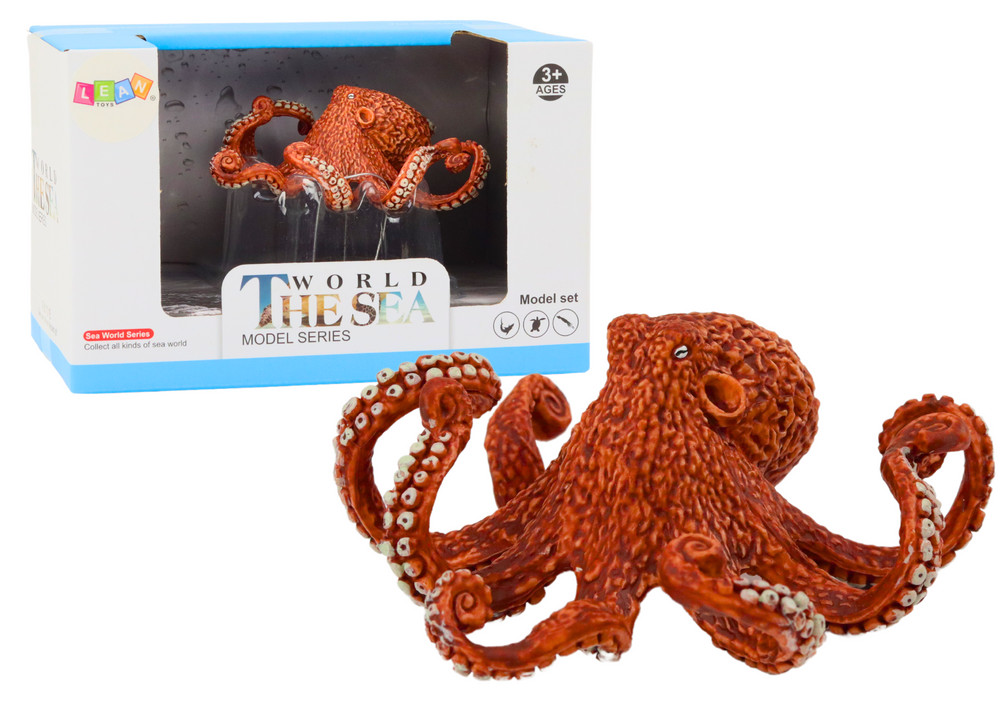 Narancssárga óriáspolip figura, 10 cm