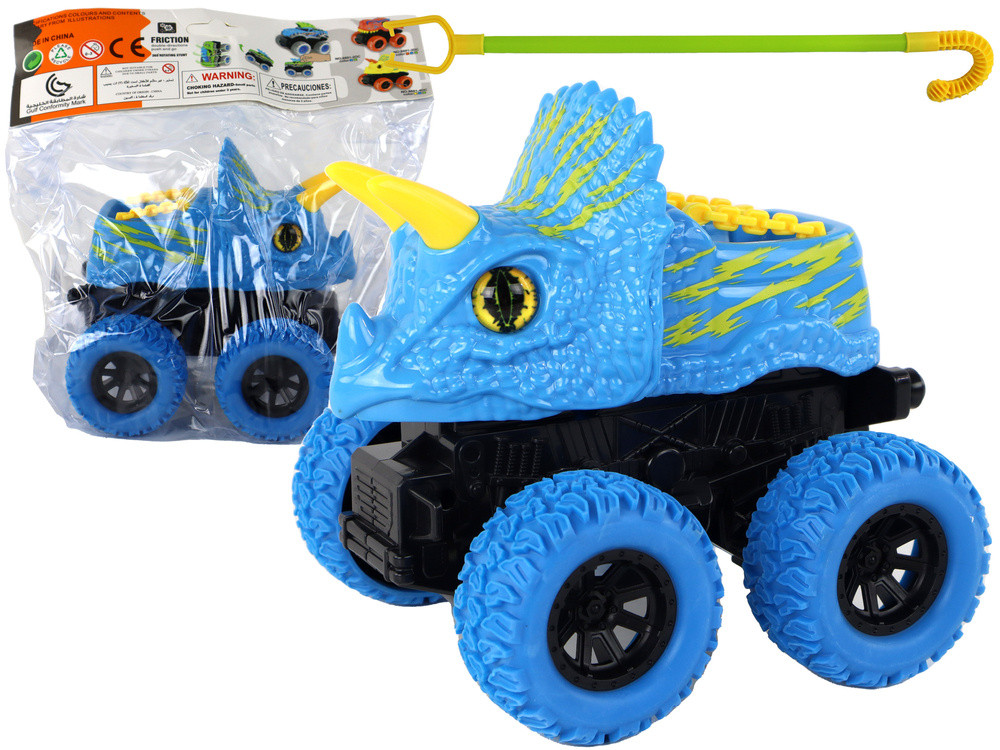Triceratops dinoszauruszjármű lendkerekes hajtással – kék