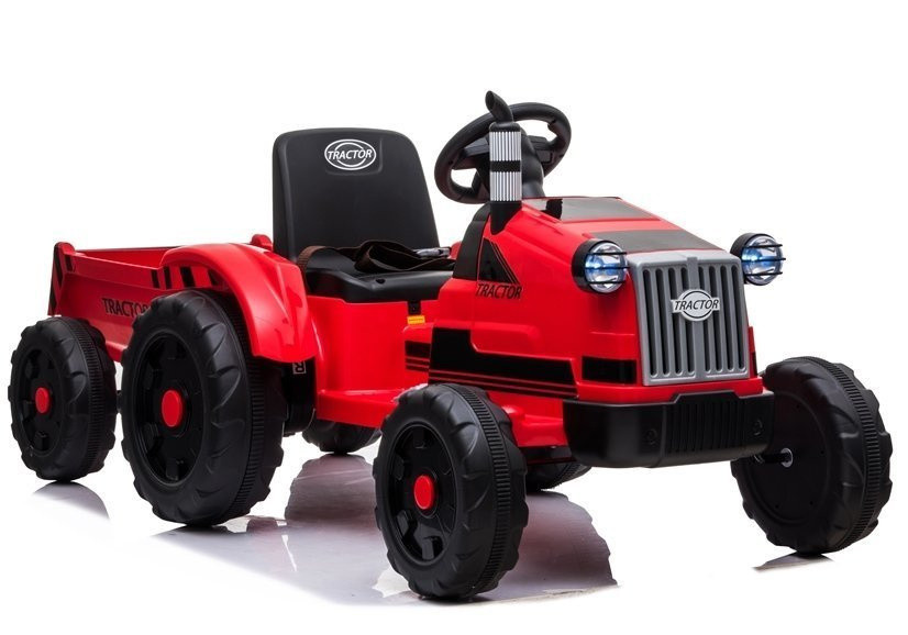 CH9959 elektromos gyerektraktor pótkocsival – piros