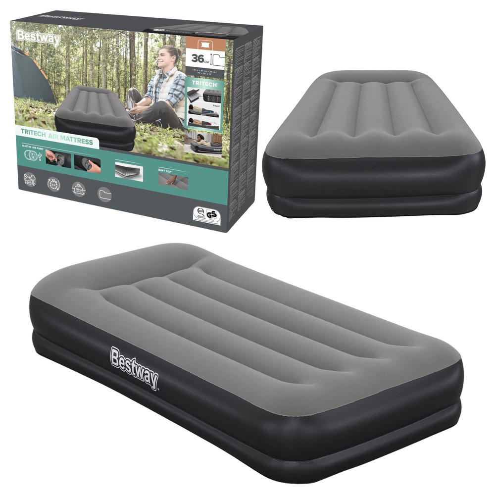 Bestway TriTech 671BT felfújható vendégágy USB-pumpával – 191 × 97 × 36 cm