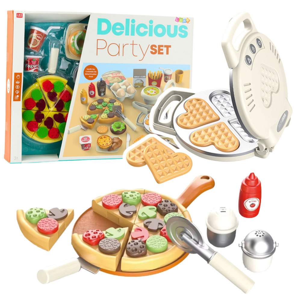 23 részes gofri- és pizzakészlet konyhai kellékekkel