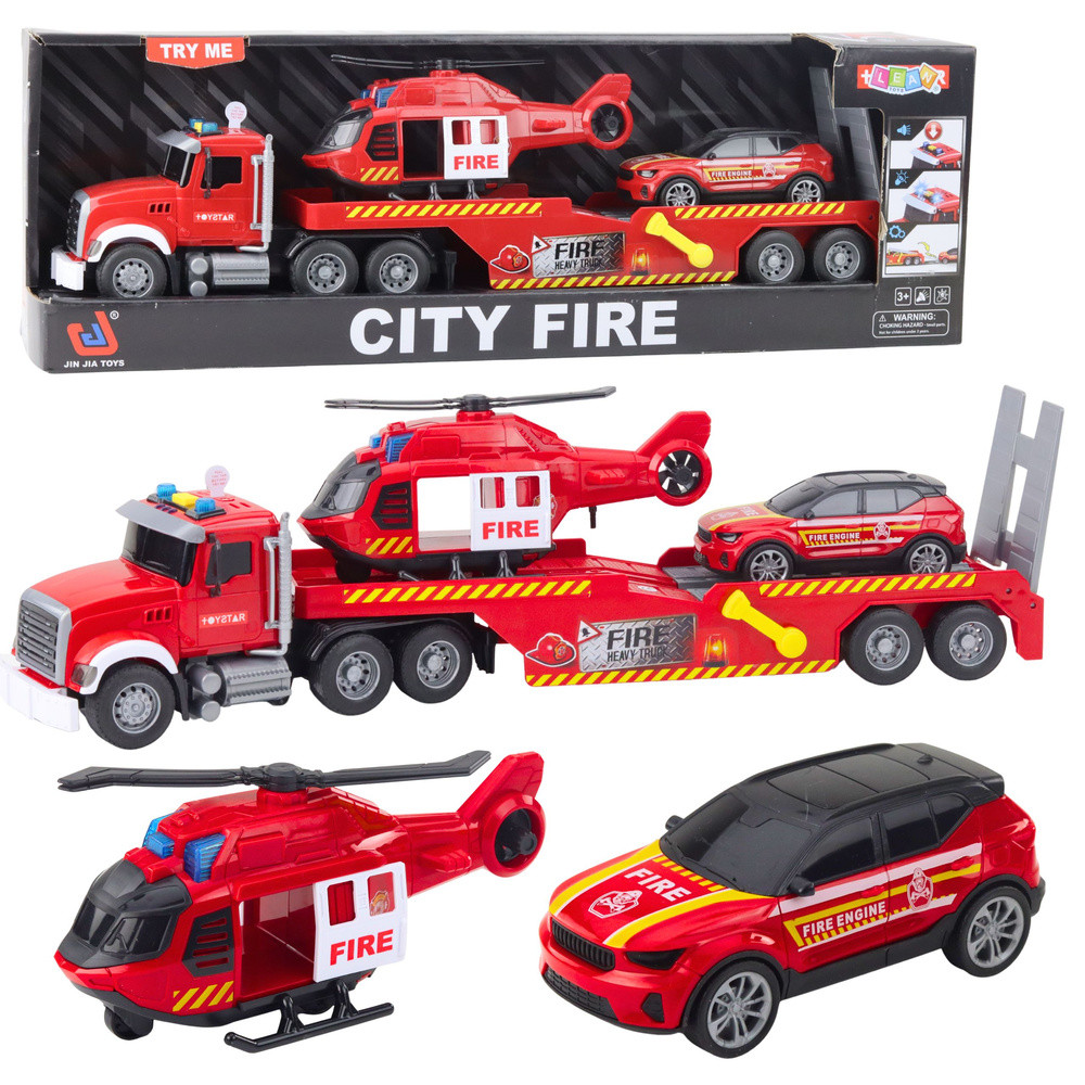 City Fire tűzoltójármű-szett fénnyel és hanggal