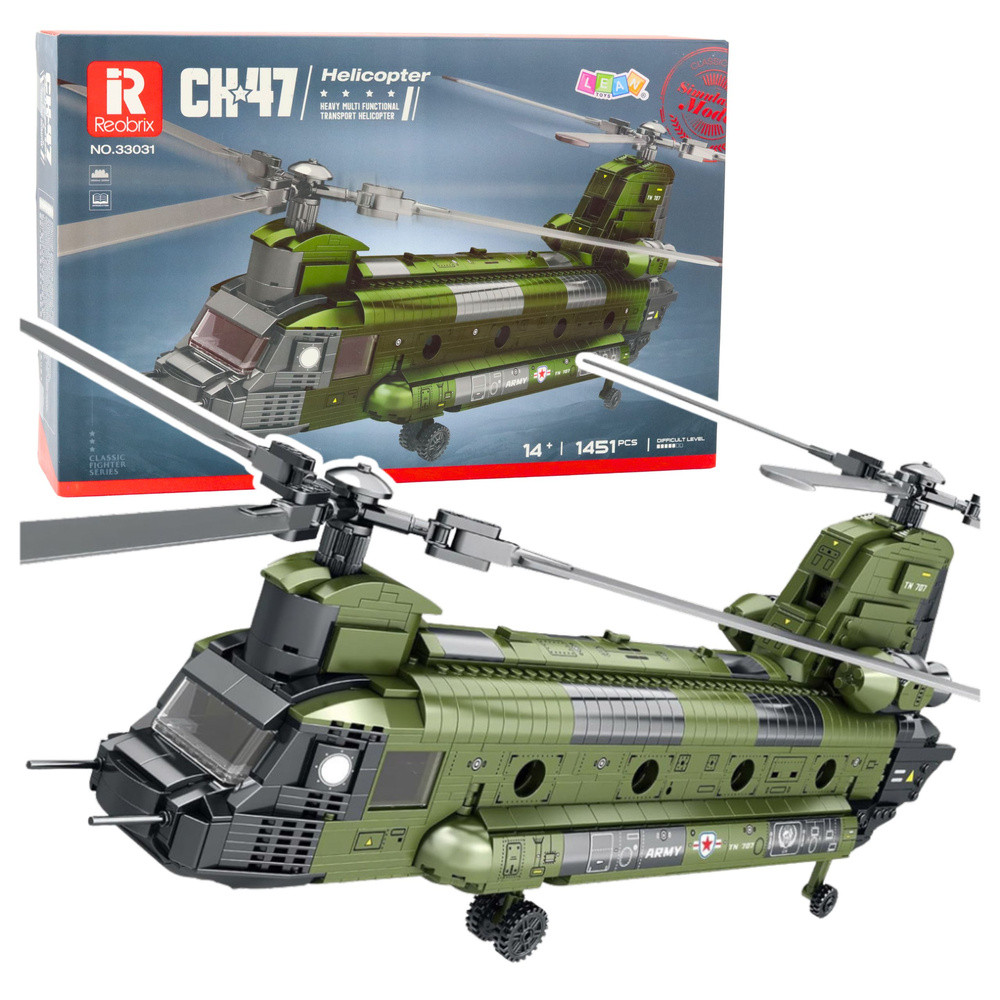 CH-47 Chinook katonai szállítóhelikopter – 1451 darabos építőkészlet