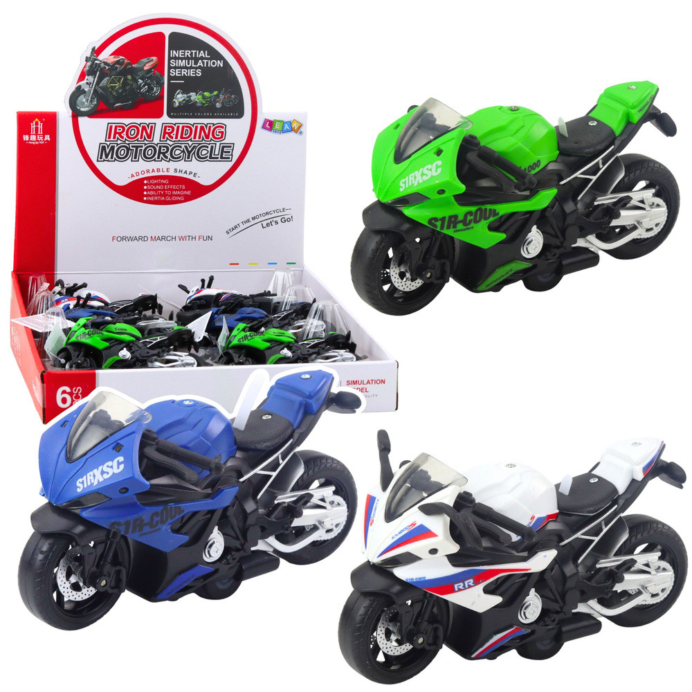 Játék sportmotor mechanikus hajtással, fénnyel és hanggal
