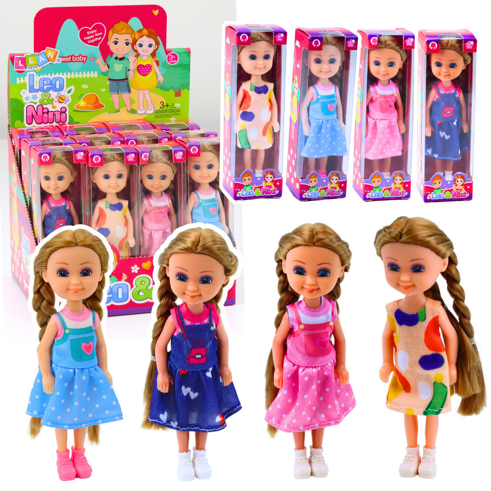 Leo & Nini mini baba hosszú hajjal, 15 cm, vegyes változat