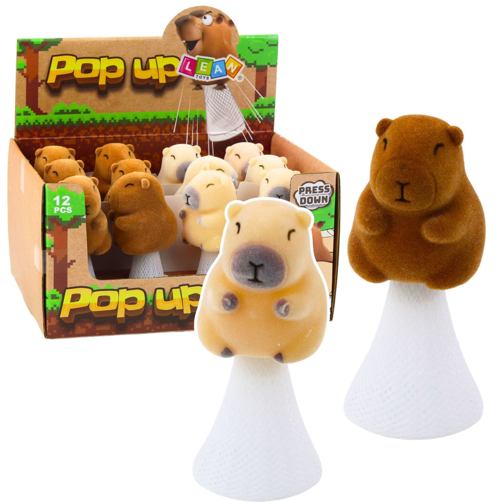 Ugráló kapibara Pop Up figura – 10 cm, véletlenszerű szín