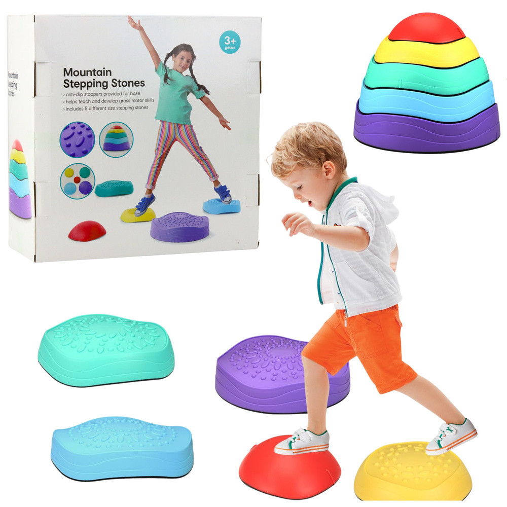 Sensory Path Balanced Stones For Children Colorful 5pcs