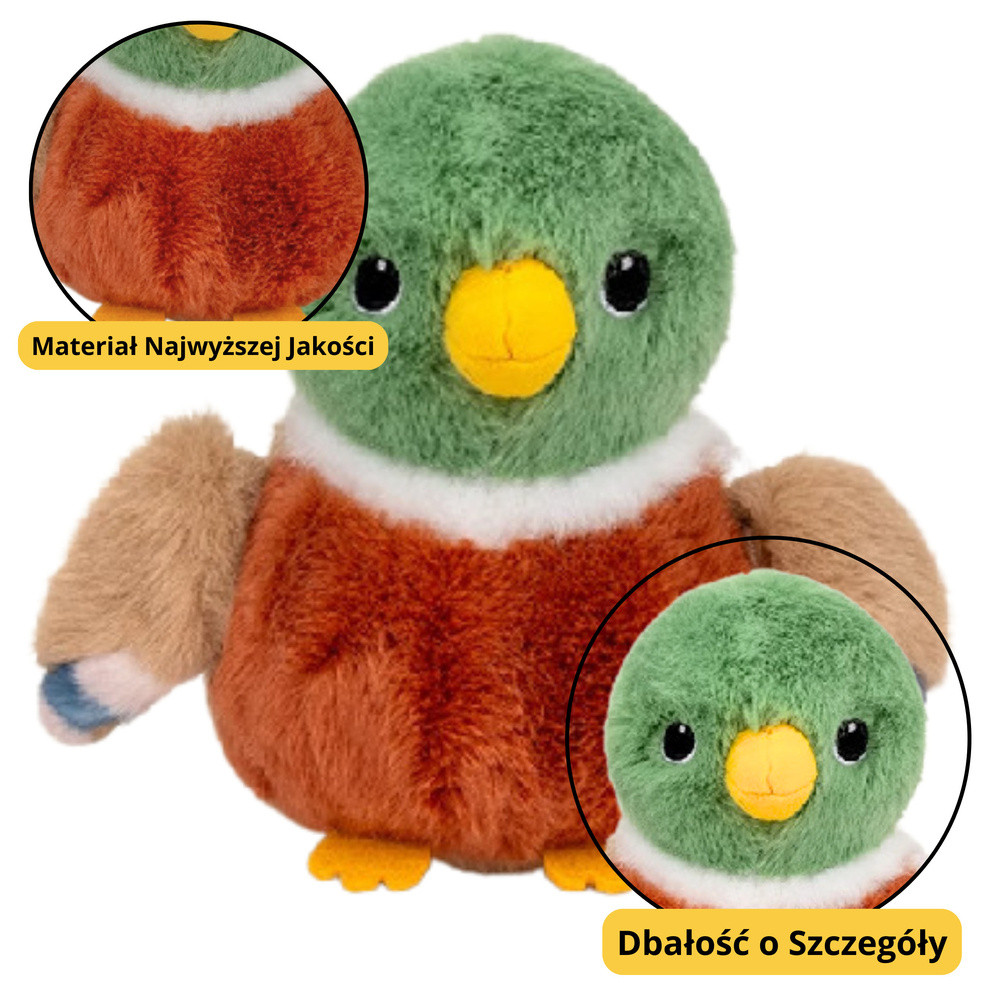 Színes plüss vadkacsa akasztóval, 12 cm