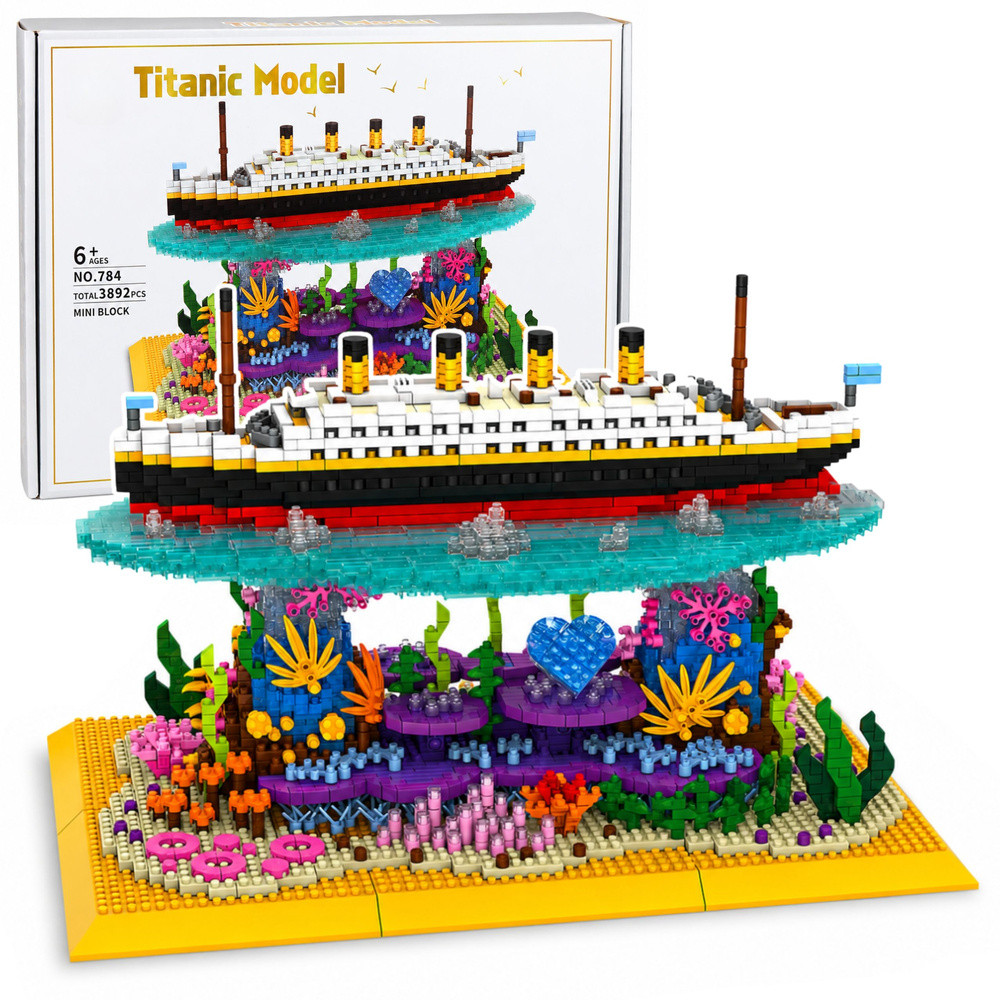 Titanic hajó korallzátonyon – 3892 darabos építőkészlet