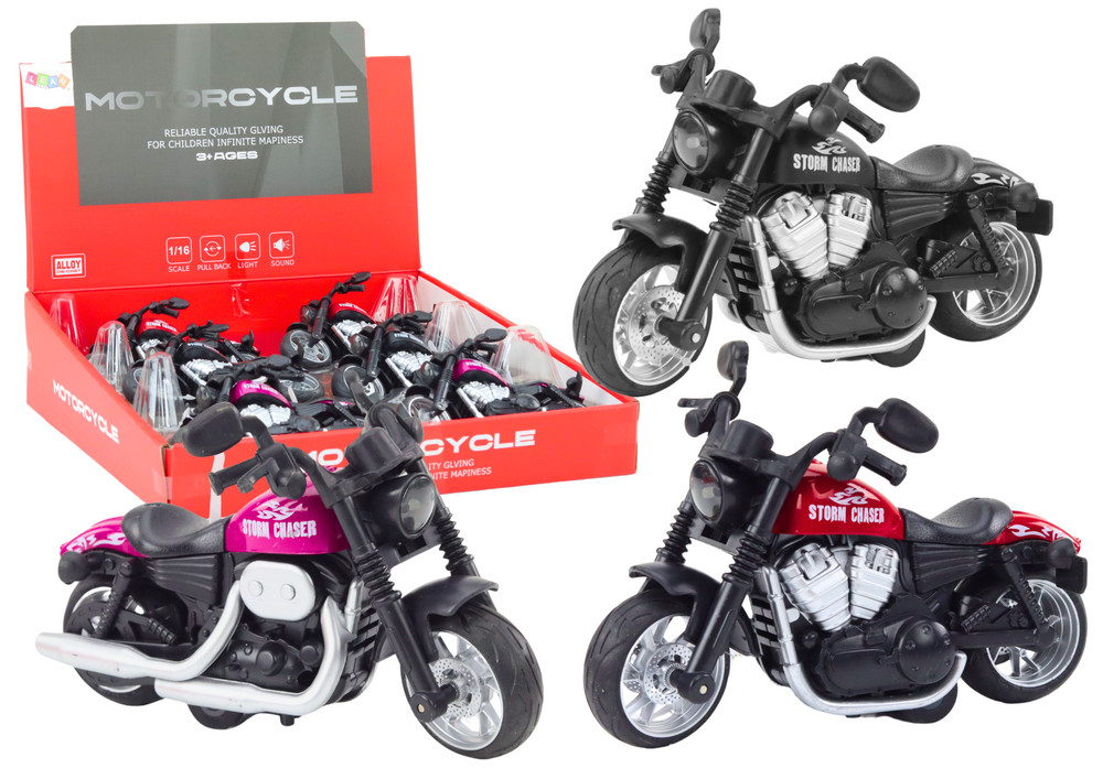 Harley játék motorkerékpár lendkerekes hajtással, 16 cm