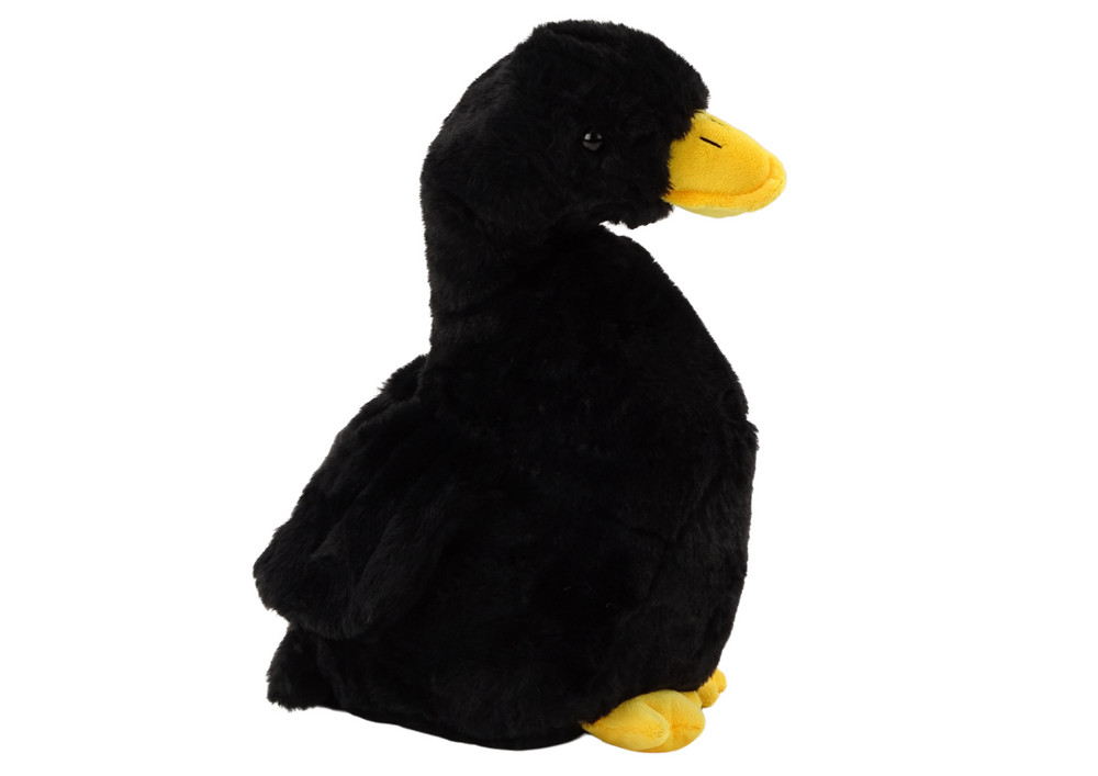 Fekete plüss liba sárga csőrrel, 30 cm