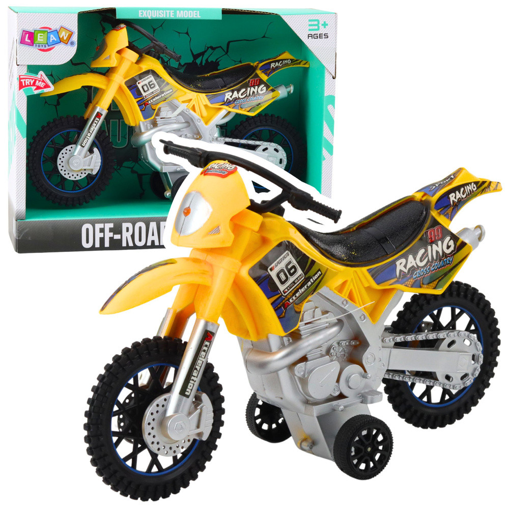 Sárga cross játékmotor fény- és hanghatásokkal