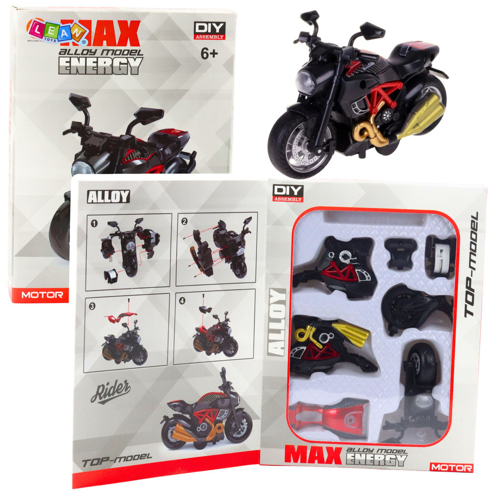 Összeszerelhető fém motormodell, 1:14 – piros