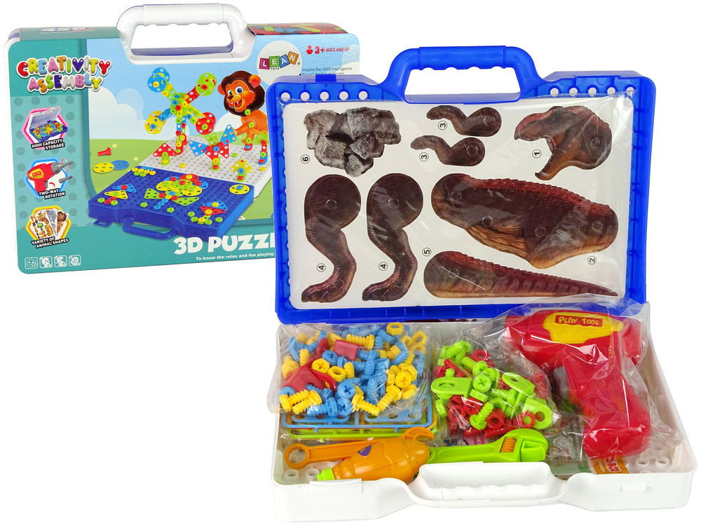 Szerelhető 3D dinoszaurusz-építőkészlet szerszámokkal