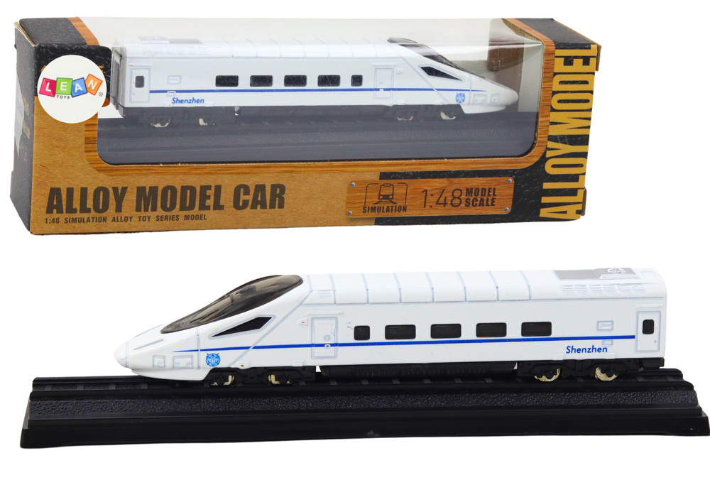 Gyűjtői fém vasúti kocsi, fehér, 1:48