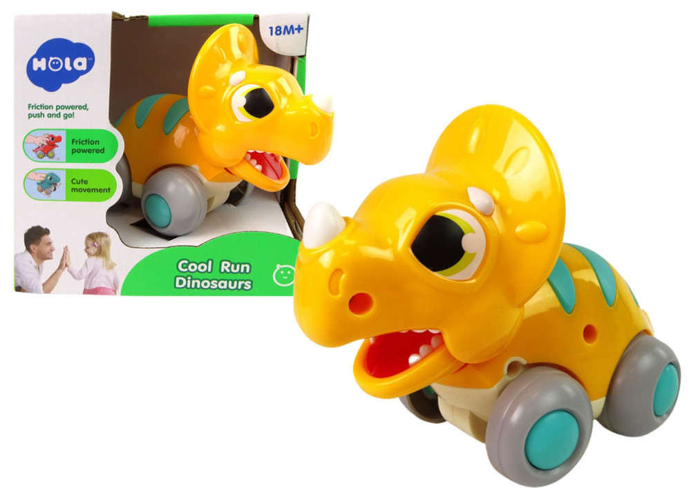 Kerekes sárga Triceratops figura